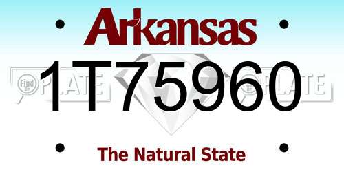 1T75960 Arkansas License Plate
