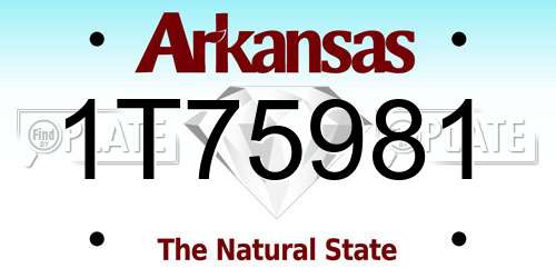 1T75981 Arkansas License Plate