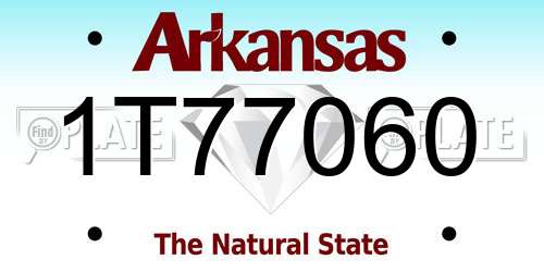 1T77060 Arkansas License Plate