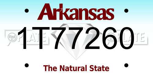 1T77260 Arkansas License Plate