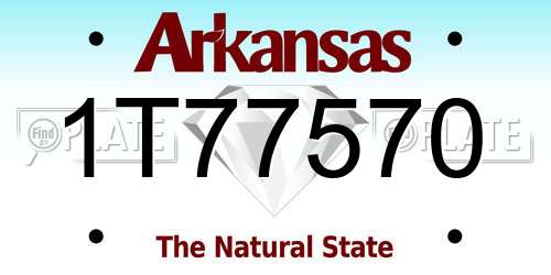 1T77570 Arkansas License Plate