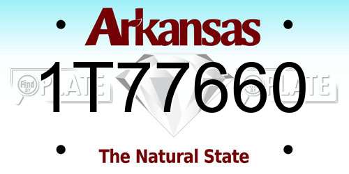 1T77660 Arkansas License Plate