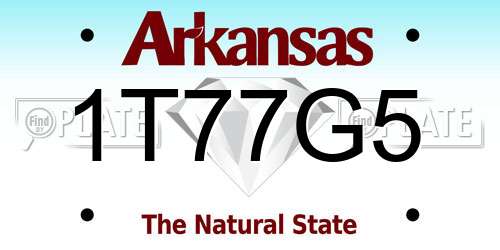 1T77G5 Arkansas License Plate