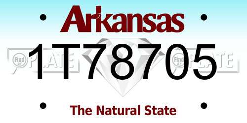 1T78705 Arkansas License Plate