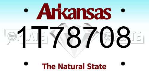 1T78708 Arkansas License Plate
