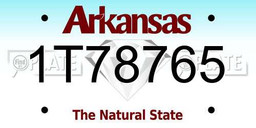 1T78765 Arkansas License Plate