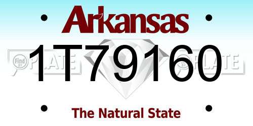 1T79160 Arkansas License Plate