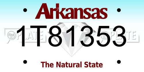 1T81353 Arkansas License Plate