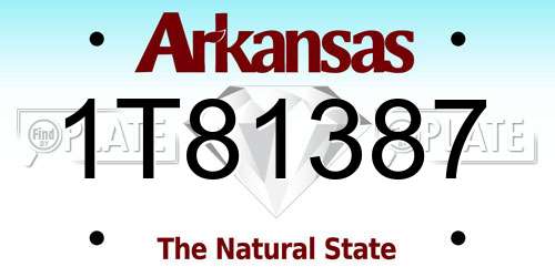 1T81387 Arkansas License Plate