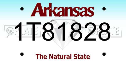 1T81828 Arkansas License Plate