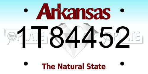1T84452 Arkansas License Plate
