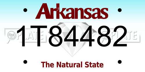 1T84482 Arkansas License Plate