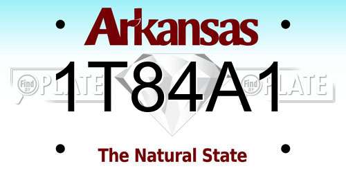 1T84A1 Arkansas License Plate