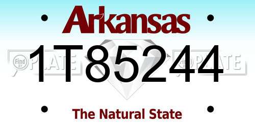 1T85244 Arkansas License Plate