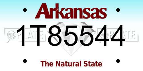 1T85544 Arkansas License Plate