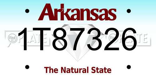 1T87326 Arkansas License Plate