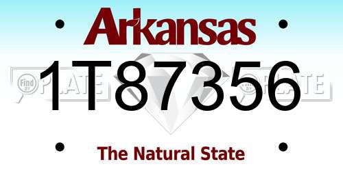 1T87356 Arkansas License Plate