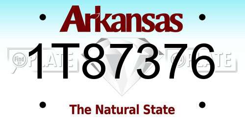 1T87376 Arkansas License Plate