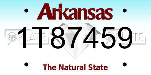 1T87459 Arkansas License Plate