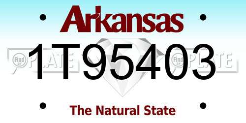1T95403 Arkansas License Plate