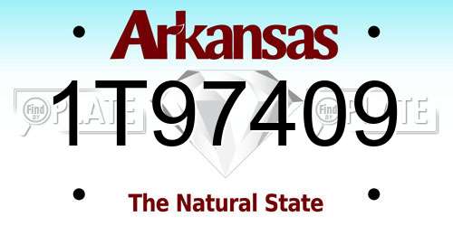 1T97409 Arkansas License Plate