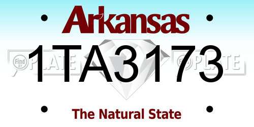 1TA3173 Arkansas License Plate