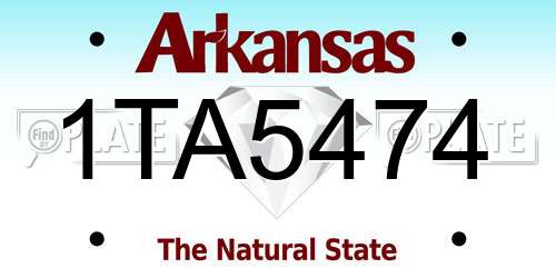 1TA5474 Arkansas License Plate