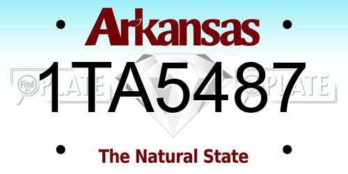1TA5487 Arkansas License Plate