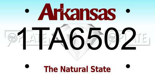 1TA6502 Arkansas License Plate