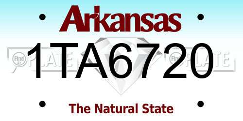 1TA6720 Arkansas License Plate