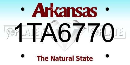 1TA6770 Arkansas License Plate