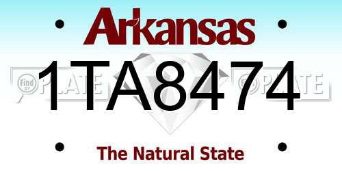 1TA8474 Arkansas License Plate