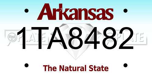 1TA8482 Arkansas License Plate