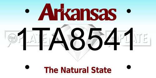 1TA8541 Arkansas License Plate