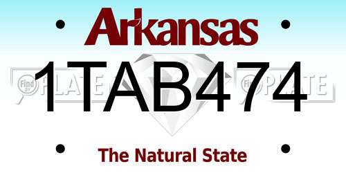 1TAB474 Arkansas License Plate