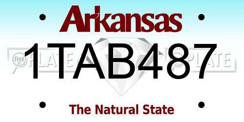 1TAB487 Arkansas License Plate