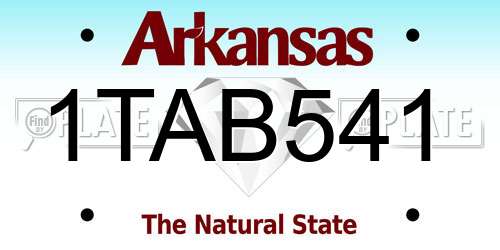 1TAB541 Arkansas License Plate