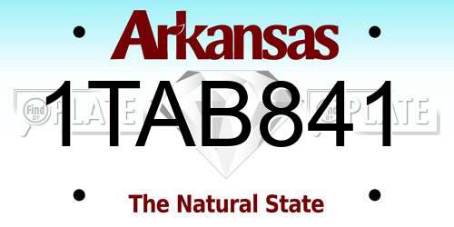 1TAB841 Arkansas License Plate