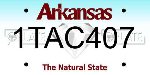 1TAC407 Arkansas License Plate