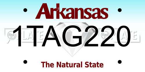 1TAG220 Arkansas License Plate