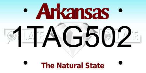 1TAG502 Arkansas License Plate