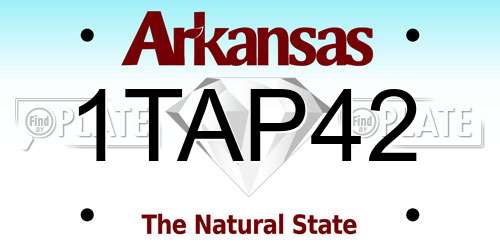 1TAP42 Arkansas License Plate