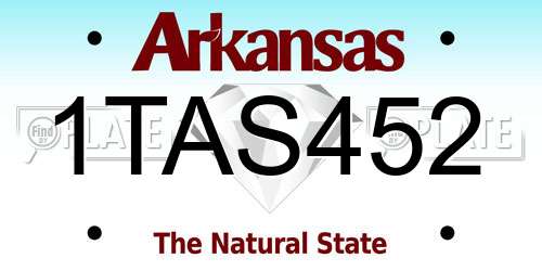1TAS452 Arkansas License Plate