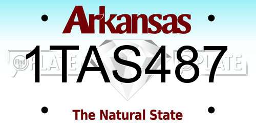 1TAS487 Arkansas License Plate