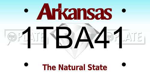 1TBA41 Arkansas License Plate