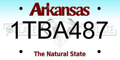1TBA487 Arkansas License Plate