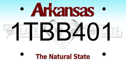 1TBB401 Arkansas License Plate