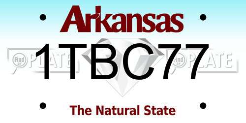 1TBC77 Arkansas License Plate