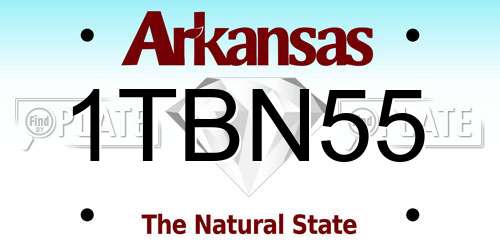 1TBN55 Arkansas License Plate