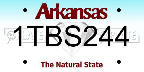 1TBS244 Arkansas License Plate